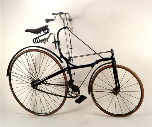 BSA Safety, 1885<br>
Birmingham Small Arms Co.<br>
England<p>

One of the earliest manufactured rear wheel chain-drive bicycles.