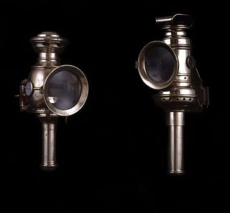 Candle Lamps, ca. 1910<br>
Nickel-plated brass<br>
United States