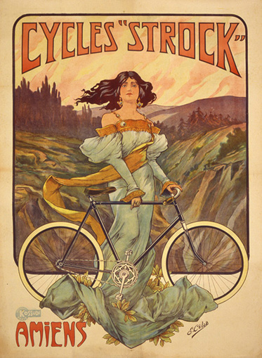 Cycles Strock, ca. 1900<br>
E. Celos<br>
Lithograph<br>
France