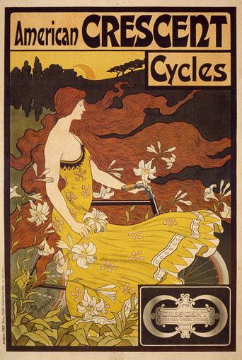 American Crescent Cycles, 1899<br>
Frederick Ramsdell, (American)<br>
Lithograph<br>
France