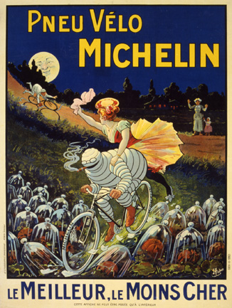Pneu Vélo Michelin, ca. 1900<br>
Hindre<br>
Lithograph<br>
France