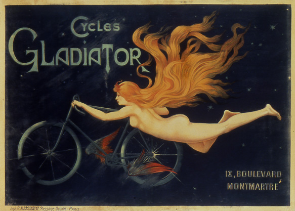 Cycles Gladiator, ca. 1900<br>
C.B.<br>
Lithograph<br>
France